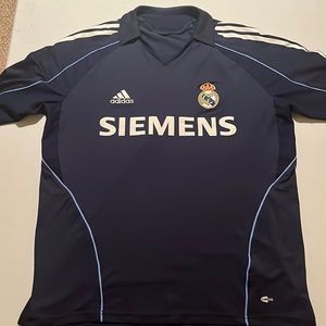 Men’s Vintage Adidas Real Madrid 2005-2006 Away Jersey Navy Adult Medium